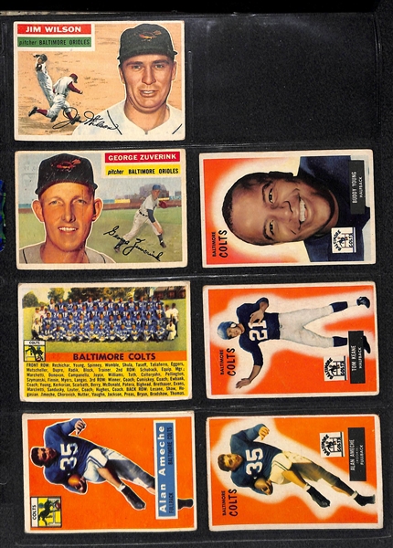 Lot Of 63 1954-56 Baltimore Orioles & Colts Cards